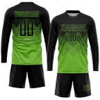Custom Neon Green Black Sublimation Soccer Uniform Jersey photo 4