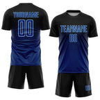 Custom Black US Navy Blue-Light Blue Sublimation Soccer Uniform Jersey photo 2