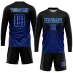 Custom Black US Navy Blue-Light Blue Sublimation Soccer Uniform Jersey photo 4