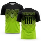 Custom Neon Green Black Sublimation Soccer Uniform Jersey
