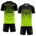 Custom Neon Green Black Sublimation Soccer Uniform Jersey photo 2