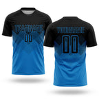 Custom Blue Black Sublimation Soccer Uniform Jersey