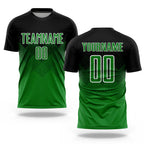 Custom Black Grass Green-White Sublimation Soccer Uniform Jersey