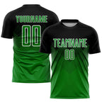 Custom Black Grass Green-White Sublimation Soccer Uniform Jersey photo 1