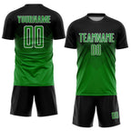 Custom Black Grass Green-White Sublimation Soccer Uniform Jersey photo 2