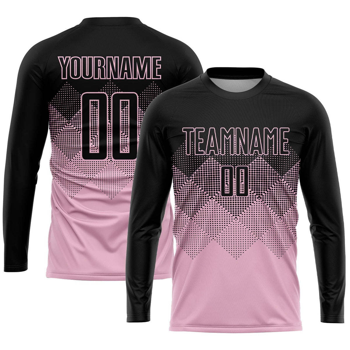 Custom Light Pink Black Sublimation Soccer Uniform Jersey photo 3