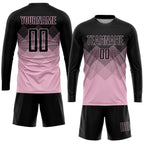 Custom Light Pink Black Sublimation Soccer Uniform Jersey photo 4