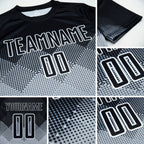 Custom Silver Black Sublimation Soccer Uniform Jersey detail