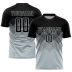 Custom Silver Black Sublimation Soccer Uniform Jersey photo 1