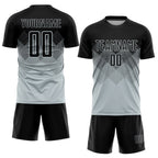 Custom Silver Black Sublimation Soccer Uniform Jersey photo 2