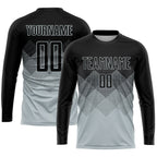 Custom Silver Black Sublimation Soccer Uniform Jersey photo 3