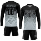 Custom Silver Black Sublimation Soccer Uniform Jersey photo 4