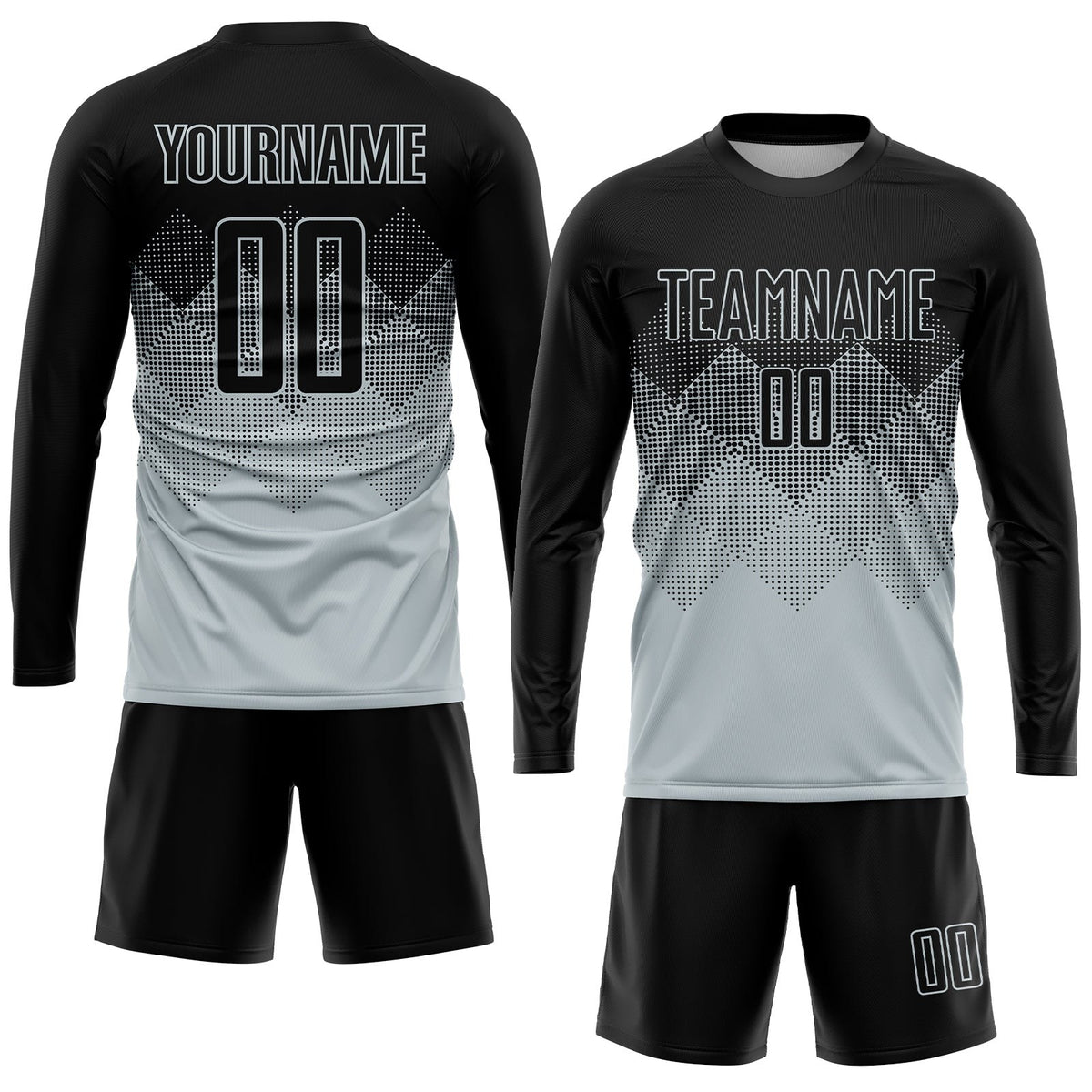 Custom Silver Black Sublimation Soccer Uniform Jersey photo 4
