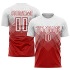 Custom Red White Sublimation Soccer Uniform Jersey photo 1