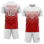 Custom Red White Sublimation Soccer Uniform Jersey photo 2