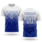 Custom Royal White Sublimation Soccer Uniform Jersey