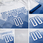 Custom Royal White Sublimation Soccer Uniform Jersey detail