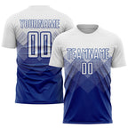 Custom Royal White Sublimation Soccer Uniform Jersey photo 1