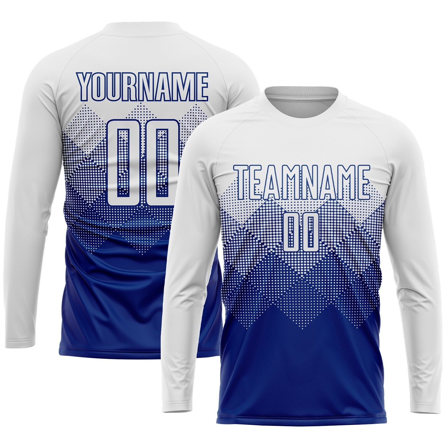 Custom Royal White Sublimation Soccer Uniform Jersey photo 3