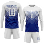 Custom Royal White Sublimation Soccer Uniform Jersey photo 4