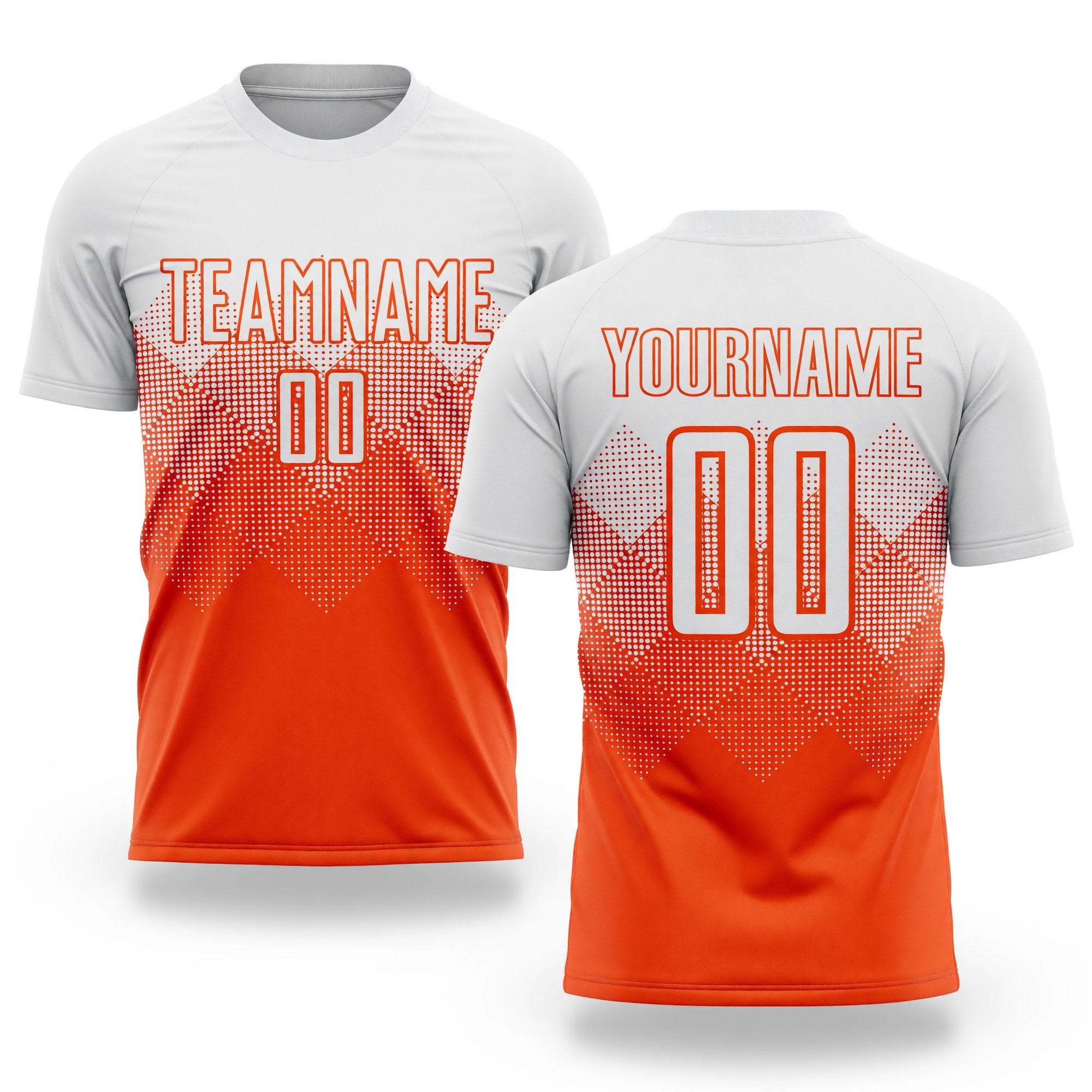Custom Orange White Sublimation Soccer Uniform Jersey