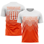 Custom Orange White Sublimation Soccer Uniform Jersey photo 1