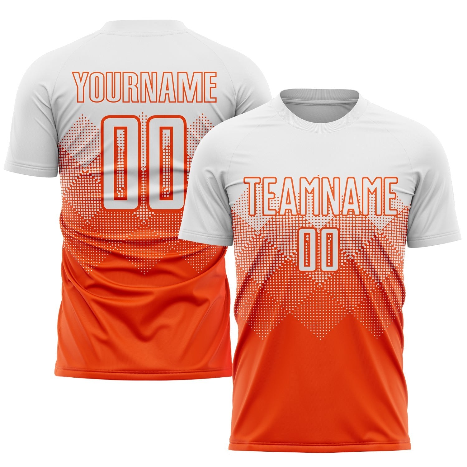 Custom Orange White Sublimation Soccer Uniform Jersey photo 1