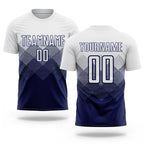 Custom Navy White Sublimation Soccer Uniform Jersey