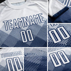 Custom Navy White Sublimation Soccer Uniform Jersey detail