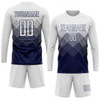 Custom Navy White Sublimation Soccer Uniform Jersey photo 4