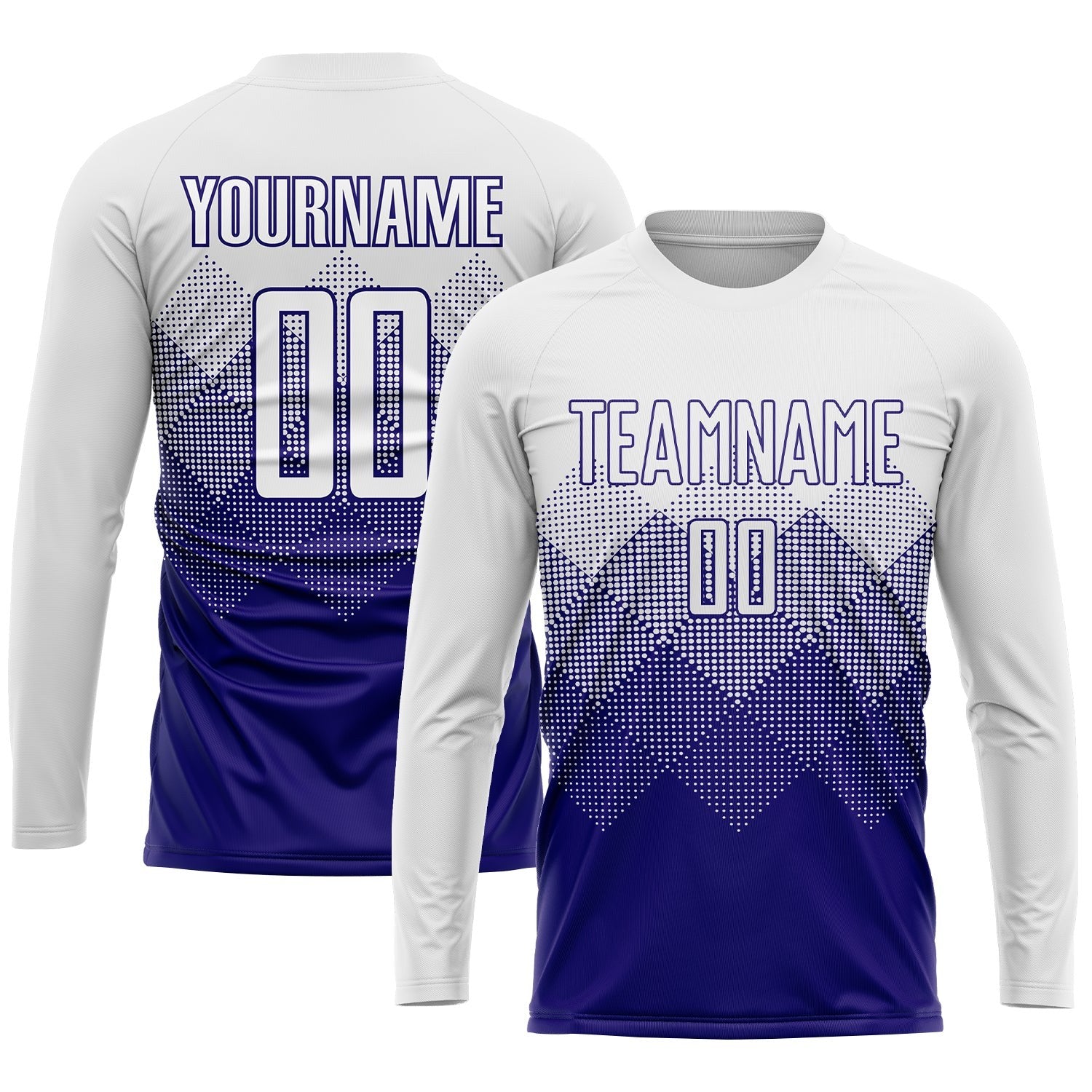 Custom White Dark Purple Sublimation Soccer Uniform Jersey photo 3