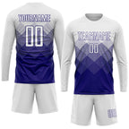 Custom White Dark Purple Sublimation Soccer Uniform Jersey photo 4