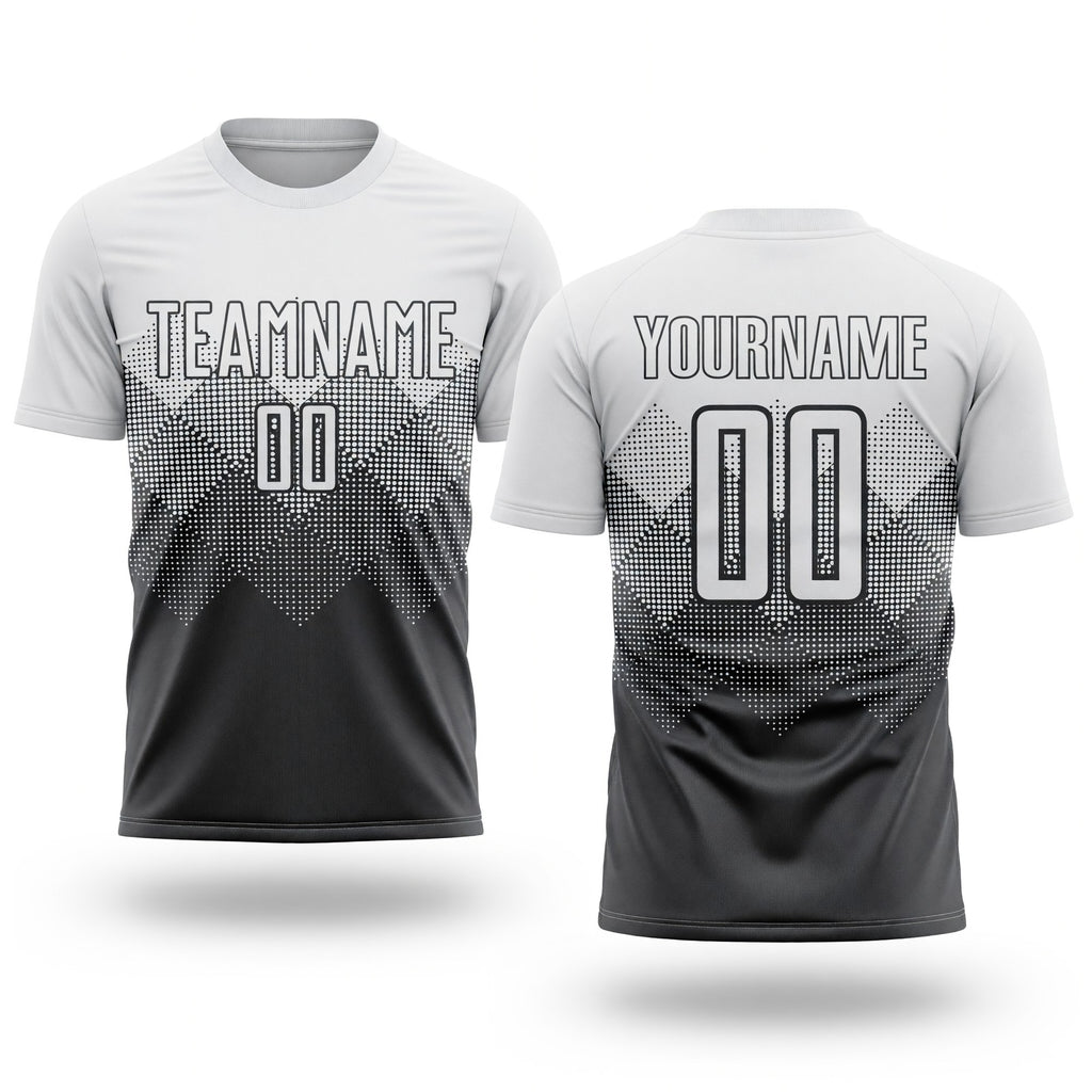 Custom Steel Gray White Sublimation Soccer Uniform Jersey