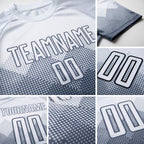 Custom Steel Gray White Sublimation Soccer Uniform Jersey detail