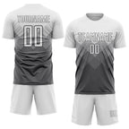 Custom Steel Gray White Sublimation Soccer Uniform Jersey photo 2