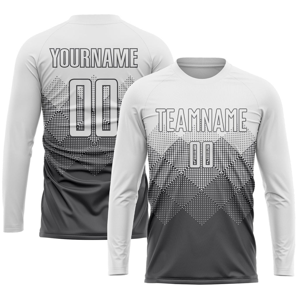 Custom Steel Gray White Sublimation Soccer Uniform Jersey photo 3