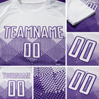 Custom Purple White Sublimation Soccer Uniform Jersey detail