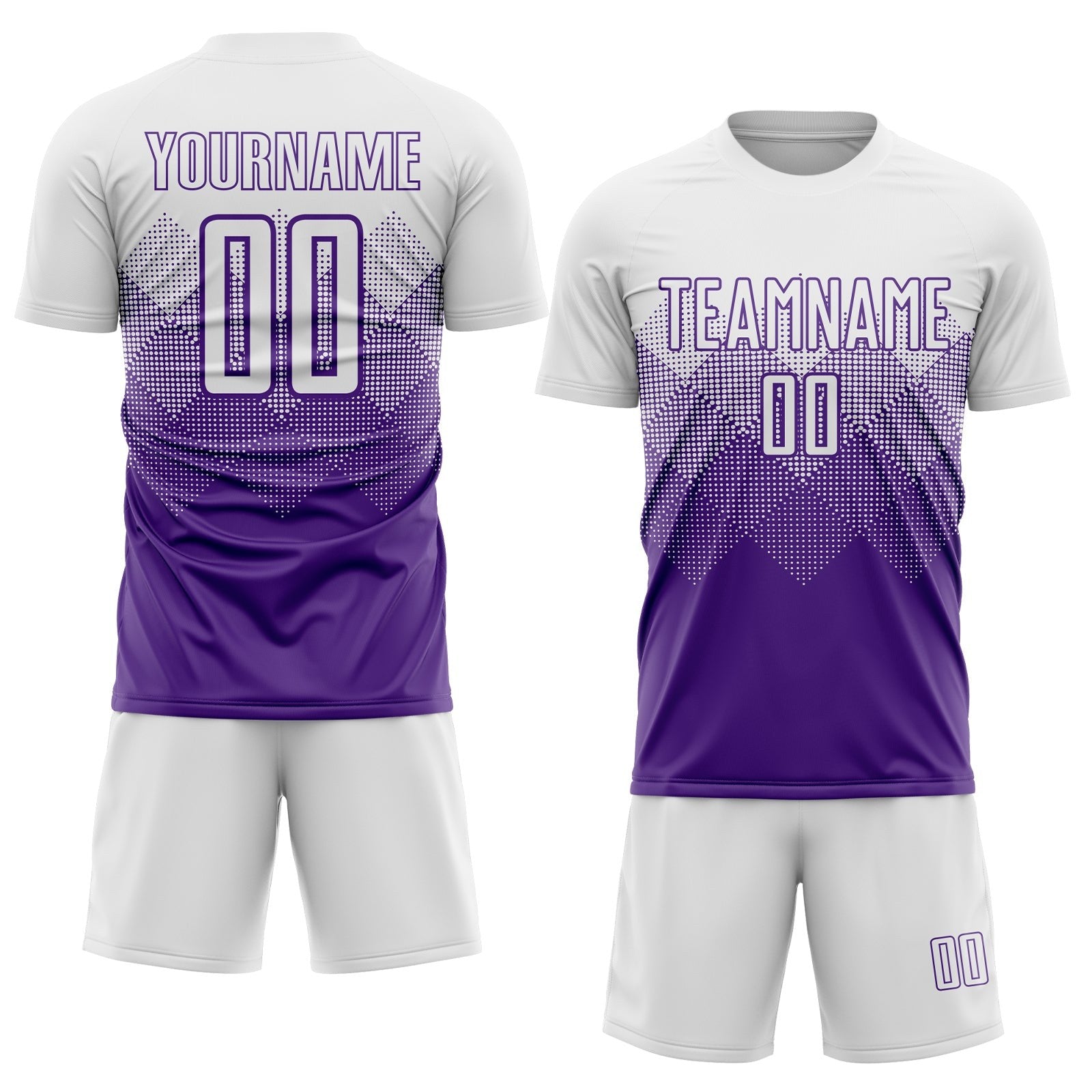 Custom Purple White Sublimation Soccer Uniform Jersey photo 2