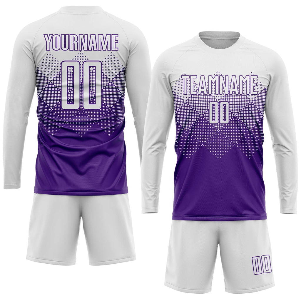 Custom Purple White Sublimation Soccer Uniform Jersey photo 4