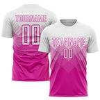 Custom Deep Pink White Sublimation Soccer Uniform Jersey photo 1
