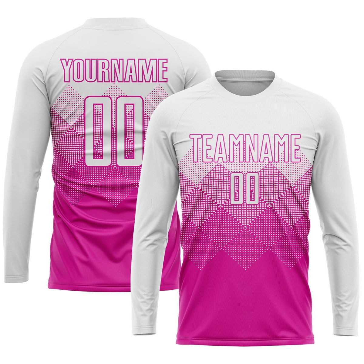 Custom Deep Pink White Sublimation Soccer Uniform Jersey photo 2