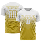Custom Old Gold White Sublimation Soccer Uniform Jersey photo 1