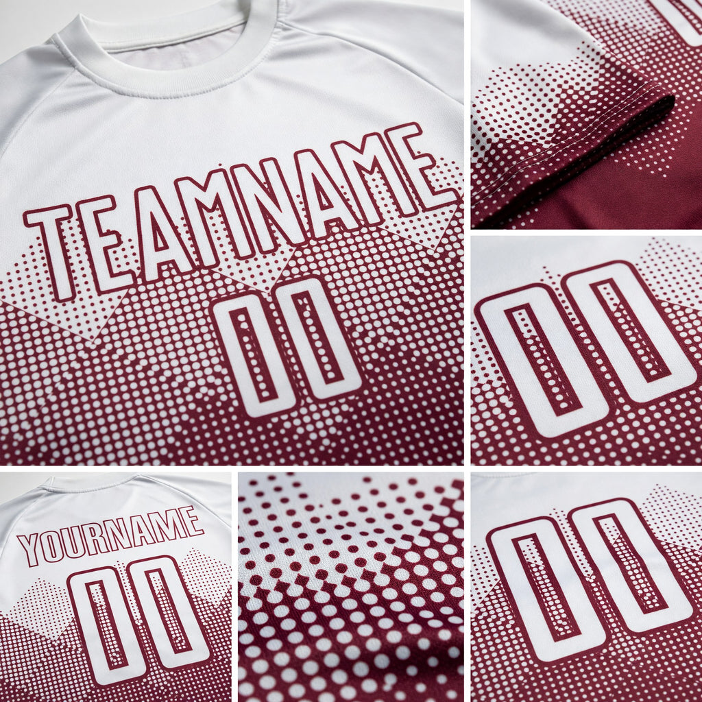 Custom Crimson White Sublimation Soccer Uniform Jersey detail