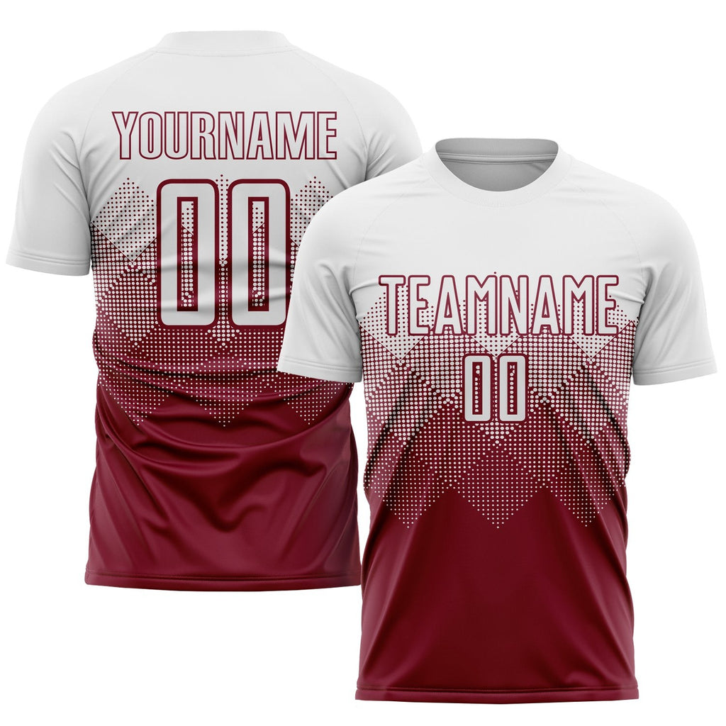 Custom Crimson White Sublimation Soccer Uniform Jersey photo 1