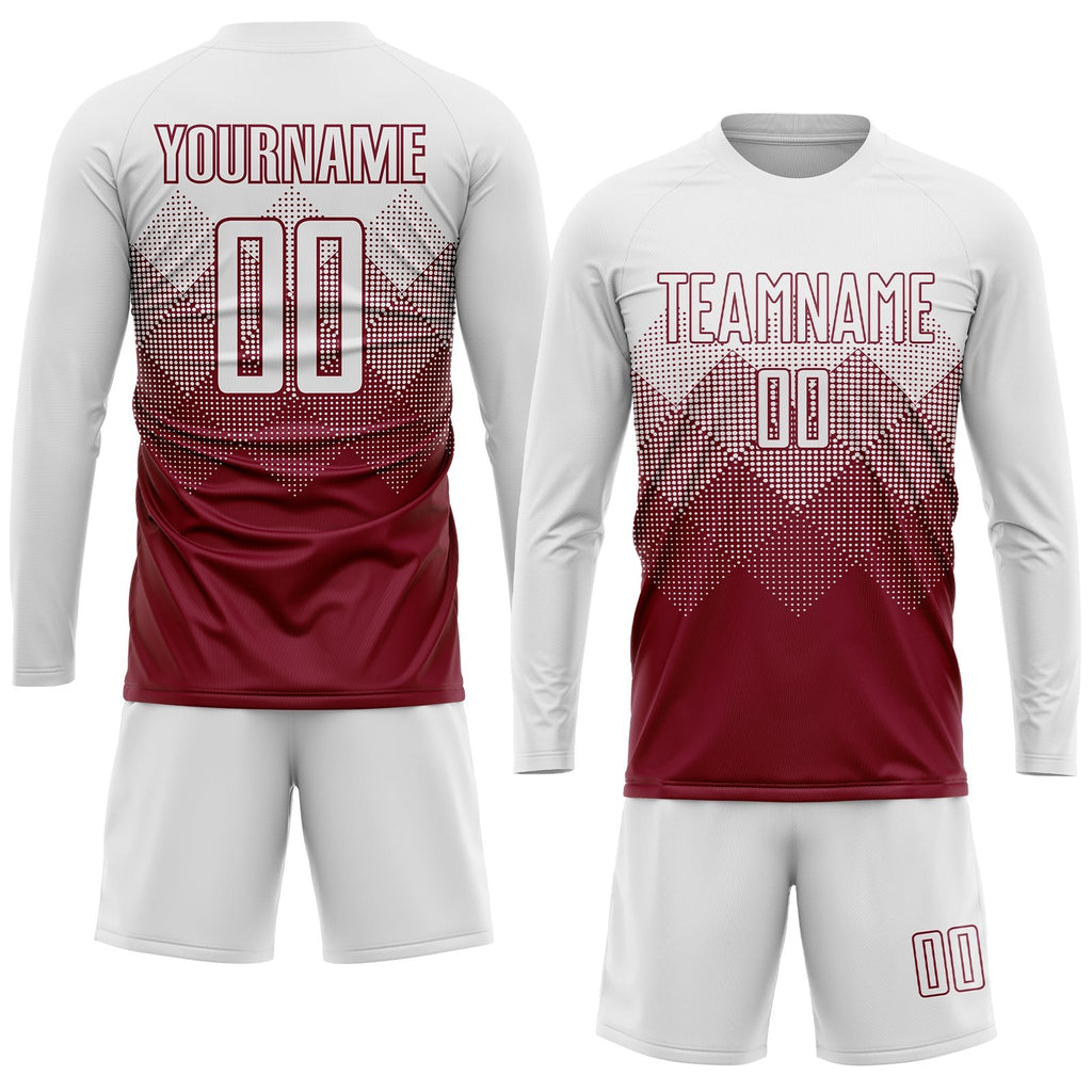 Custom Crimson White Sublimation Soccer Uniform Jersey photo 4