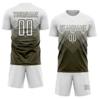 Custom Olive White Sublimation Salute To Service Soccer Uniform Jersey photo 2