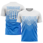 Custom Powder Blue White Sublimation Soccer Uniform Jersey photo 1