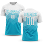 Custom Lakes Blue White Sublimation Soccer Uniform Jersey