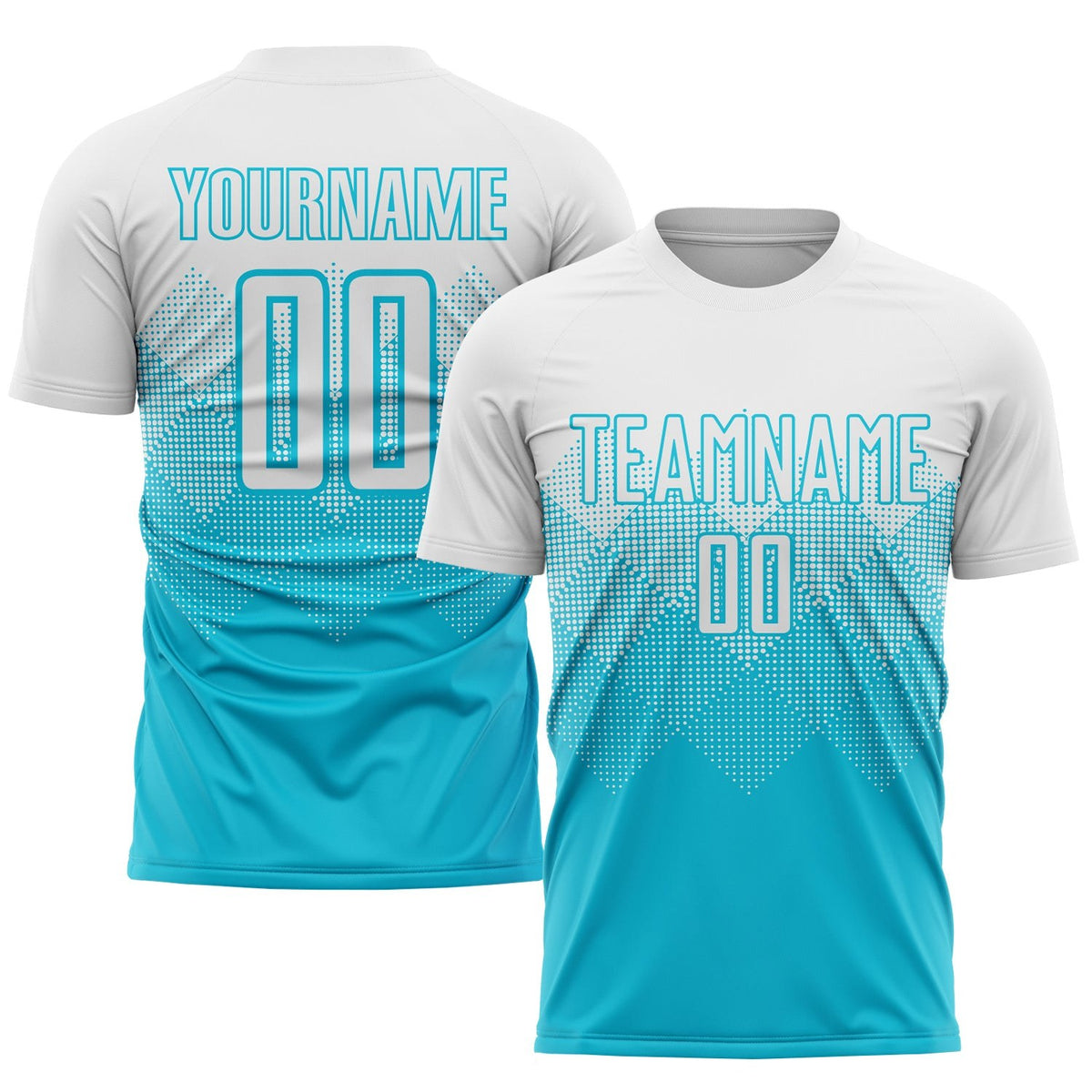 Custom Lakes Blue White Sublimation Soccer Uniform Jersey photo 1