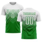 Custom Grass Green White Sublimation Soccer Uniform Jersey